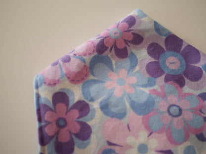 Purple Flower Power Bandana (flannel)