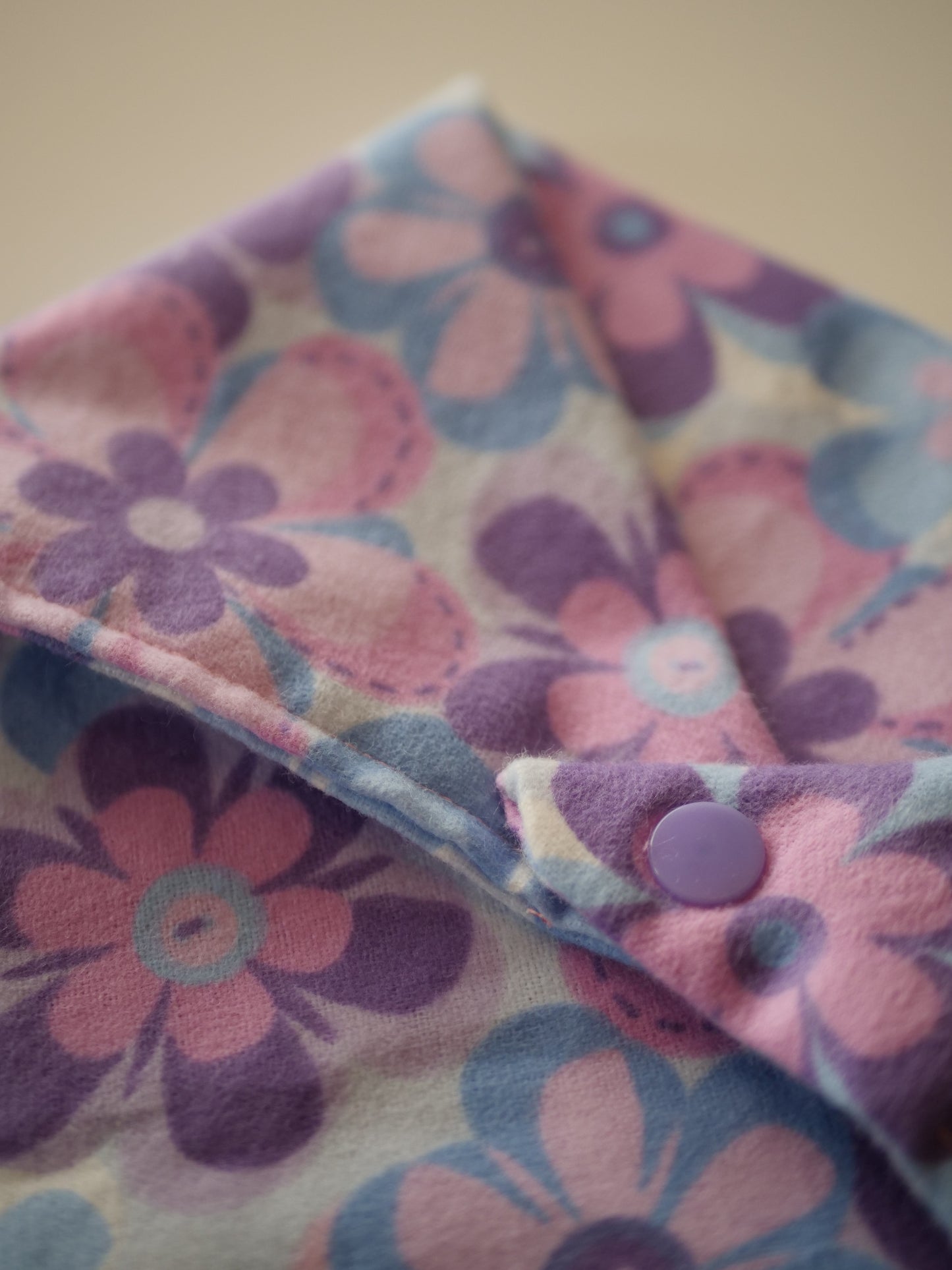 Purple Flower Power Bandana (flannel)